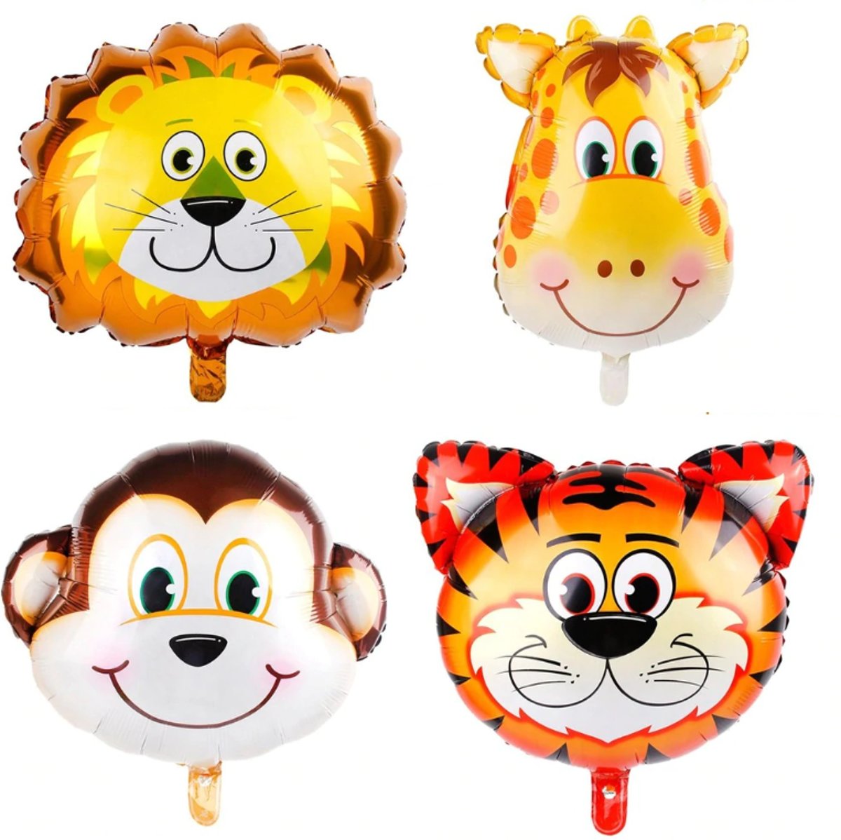 Dieren folie ballonnen | verjaardag dier thema feest decoratie 4 stuks